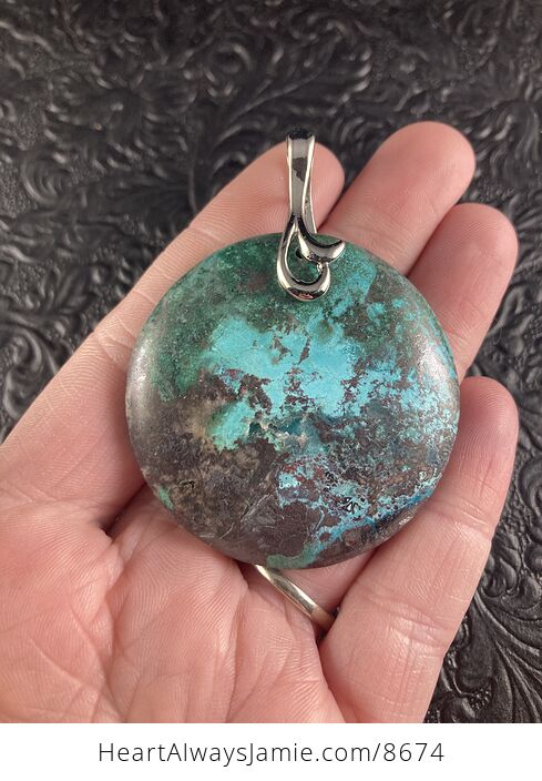 Blue and Green Natural Chrysocolla Stone Jewelry Pendant - #9AcSonLaMrs-1