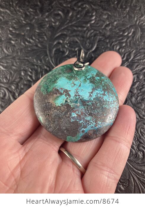 Blue and Green Natural Chrysocolla Stone Jewelry Pendant - #9AcSonLaMrs-2