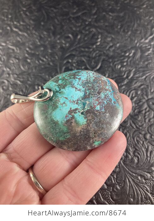 Blue and Green Natural Chrysocolla Stone Jewelry Pendant - #9AcSonLaMrs-4