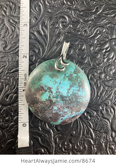 Blue and Green Natural Chrysocolla Stone Jewelry Pendant - #9AcSonLaMrs-6
