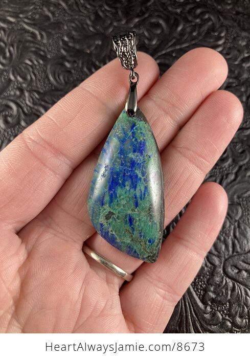 Blue and Green Natural Chrysocolla Stone Jewelry Pendant - #BN6IFgUQUDQ-1
