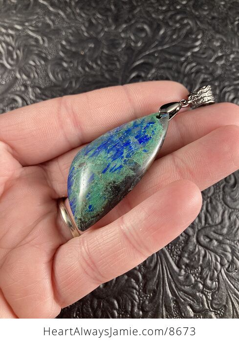 Blue and Green Natural Chrysocolla Stone Jewelry Pendant - #BN6IFgUQUDQ-3