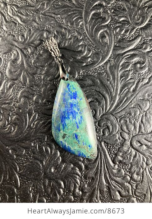Blue and Green Natural Chrysocolla Stone Jewelry Pendant - #BN6IFgUQUDQ-5