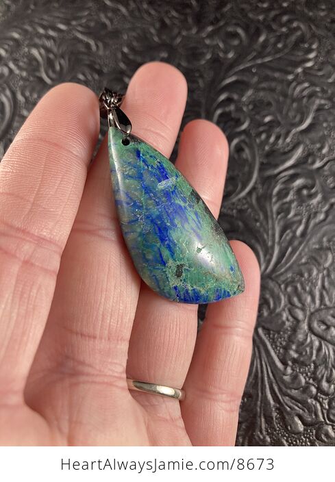 Blue and Green Natural Chrysocolla Stone Jewelry Pendant - #BN6IFgUQUDQ-4