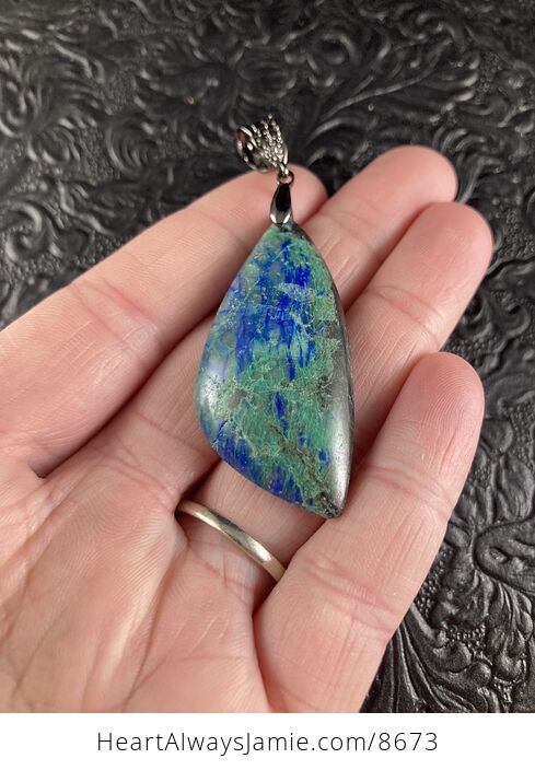 Blue and Green Natural Chrysocolla Stone Jewelry Pendant - #BN6IFgUQUDQ-2