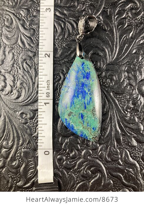 Blue and Green Natural Chrysocolla Stone Jewelry Pendant - #BN6IFgUQUDQ-6