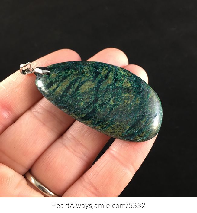 Blue and Green Serpentine Stone Jewelry Pendant - #979CBviHne8-4