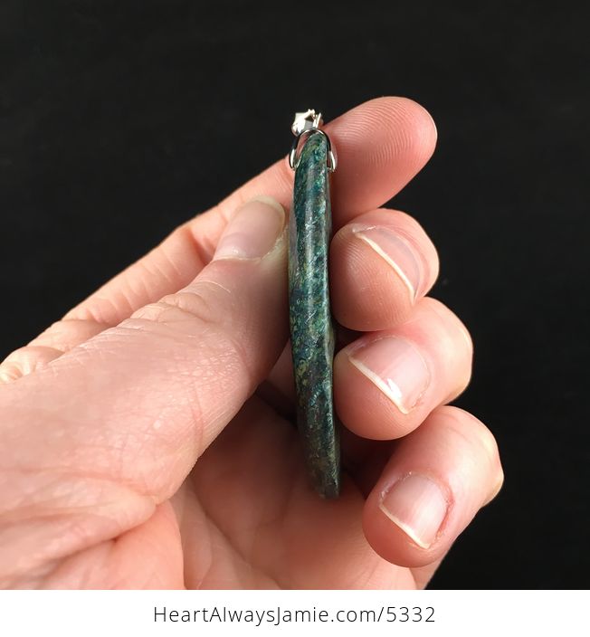 Blue and Green Serpentine Stone Jewelry Pendant - #979CBviHne8-5