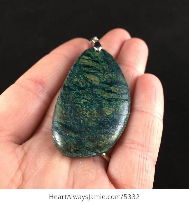 Blue and Green Serpentine Stone Jewelry Pendant - #979CBviHne8-2