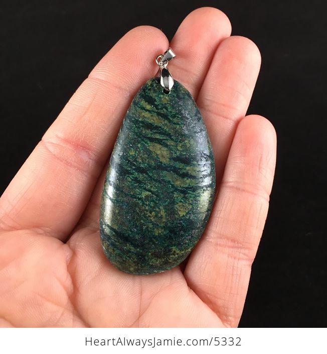 Blue and Green Serpentine Stone Jewelry Pendant - #979CBviHne8-1