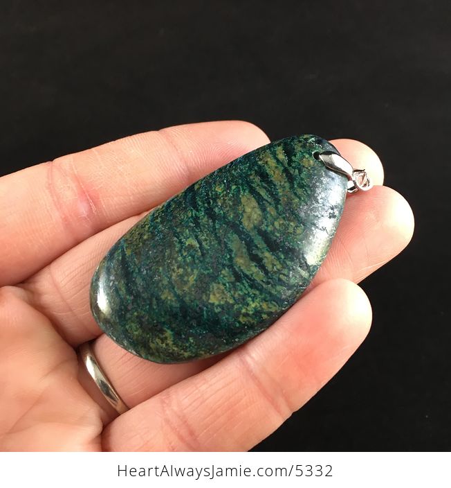 Blue and Green Serpentine Stone Jewelry Pendant - #979CBviHne8-3