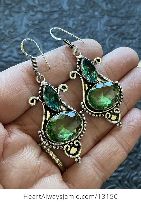 Blue and Green Witch Stone Crystal Jewelry Earrings - #kxoXNsSHl5g-3