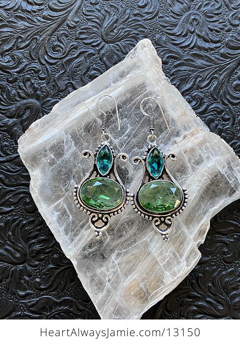 Blue and Green Witch Stone Crystal Jewelry Earrings - #kxoXNsSHl5g-1