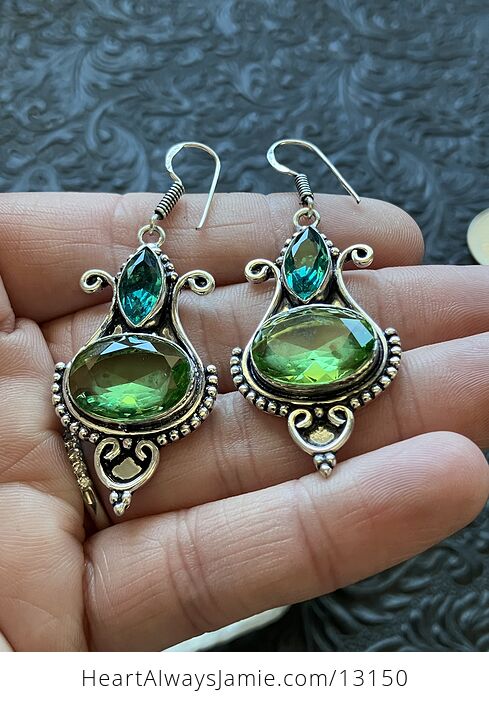 Blue and Green Witch Stone Crystal Jewelry Earrings - #kxoXNsSHl5g-4