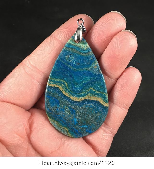 Blue and Orange 34river34 Malachite Stone Pendant Necklace - #yLmECA7MZTE-2