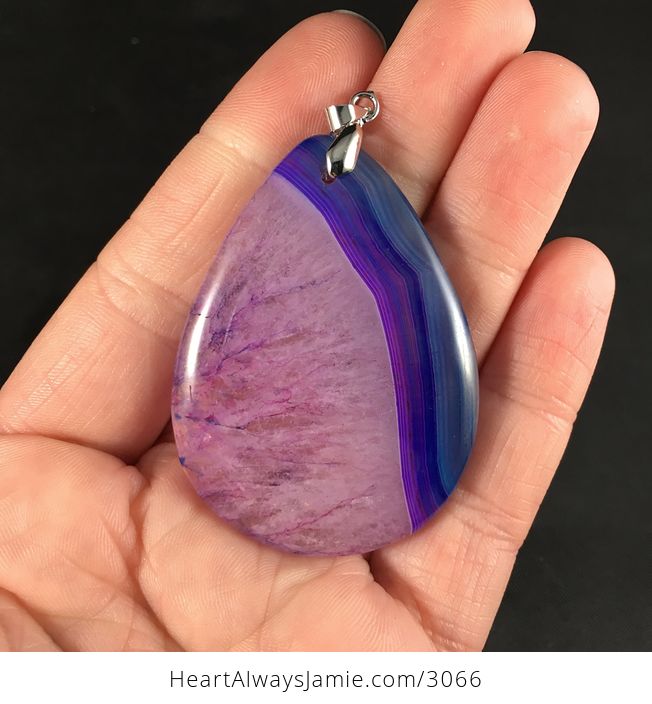 Blue and Purple Druzy Agate Stone Pendant - #Gf7yThAZWTU-1