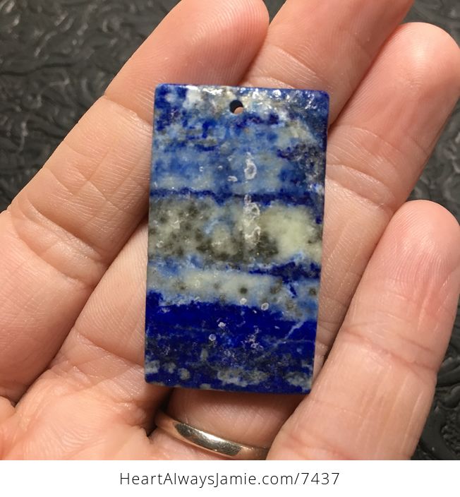 Blue and White Lapis Lazul Stone Jewelry Pendant - #20GkcRANaf8-2