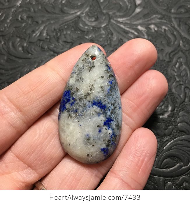 Blue and White Lapis Lazuli Stone Jewelry Pendant - #zmRvrxygAZM-1