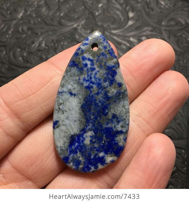 Blue and White Lapis Lazuli Stone Jewelry Pendant - #zmRvrxygAZM-3