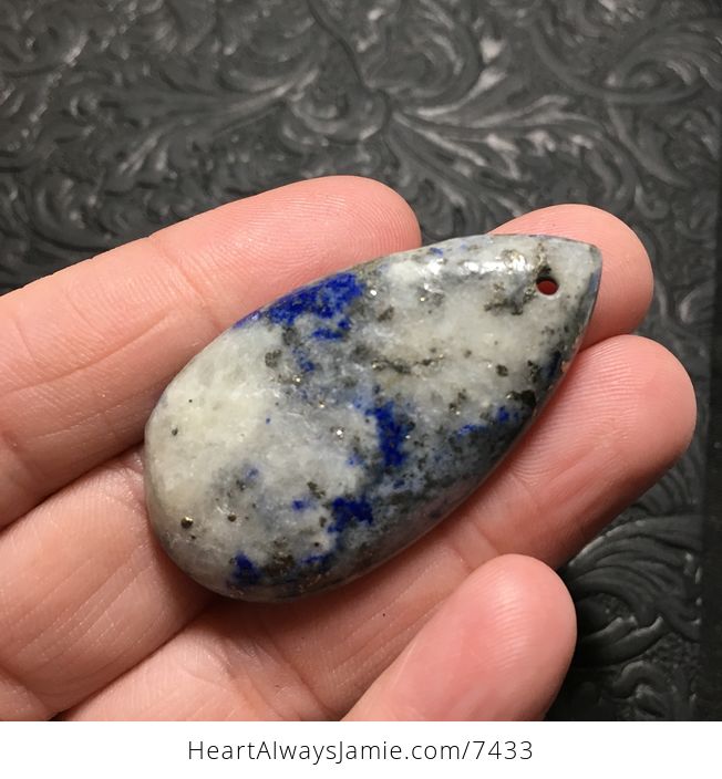 Blue and White Lapis Lazuli Stone Jewelry Pendant - #zmRvrxygAZM-2