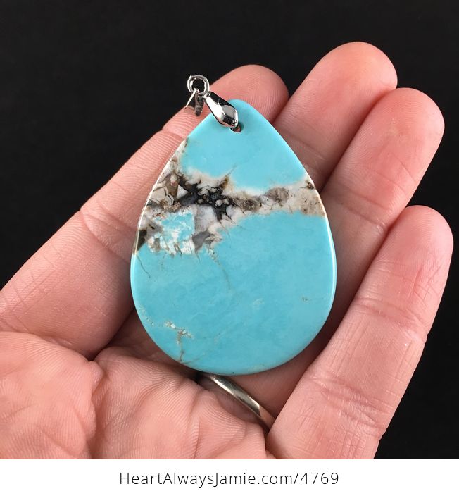 Blue and White Turquoise Stone Jewelry Pendant - #x62MLTaFPkw-6