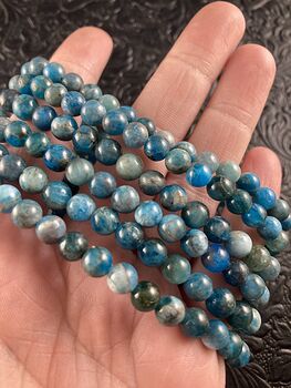Blue Apatite 6mm Natural Gemstone Jewelry Bracelet #yhbEhLYgMls