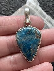 Blue Apatite Stone Crystal Jewelry Pendant #onqpHAOoai8