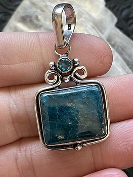 Blue Apatite Stone Crystal Jewelry Pendant #NXegCRpYWeM