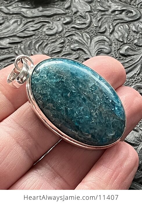 Blue Apatite Stone Crystal Jewelry Pendant - #m1DRdmhJvN4-3