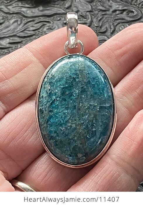 Blue Apatite Stone Crystal Jewelry Pendant - #m1DRdmhJvN4-2