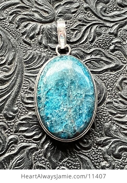 Blue Apatite Stone Crystal Jewelry Pendant - #m1DRdmhJvN4-1