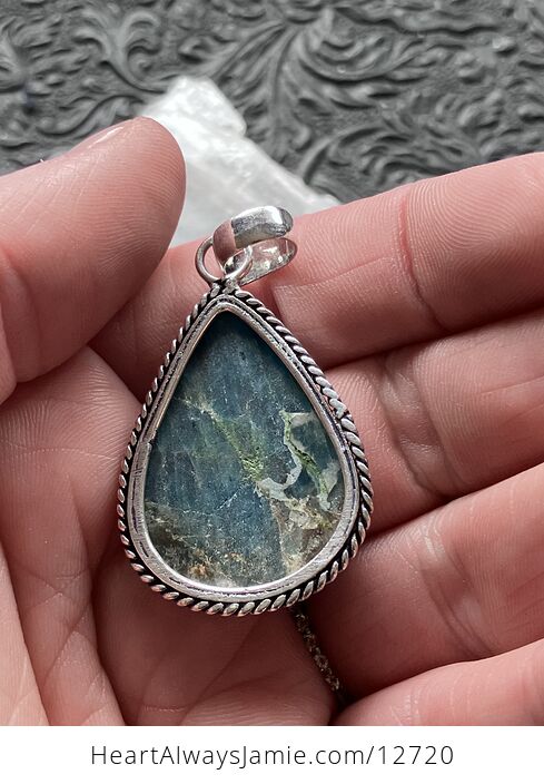 Blue Apatite Stone Crystal Jewelry Pendant - #uPt6WeTLjZs-5