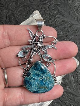 Blue Apatite Stone Fairy Crystal Jewelry Pendant #VwW1lguex6g