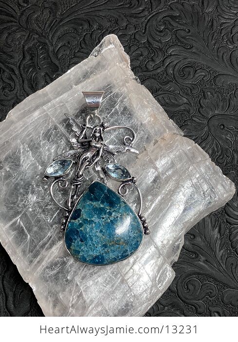 Blue Apatite Stone Fairy Crystal Jewelry Pendant - #VwW1lguex6g-2