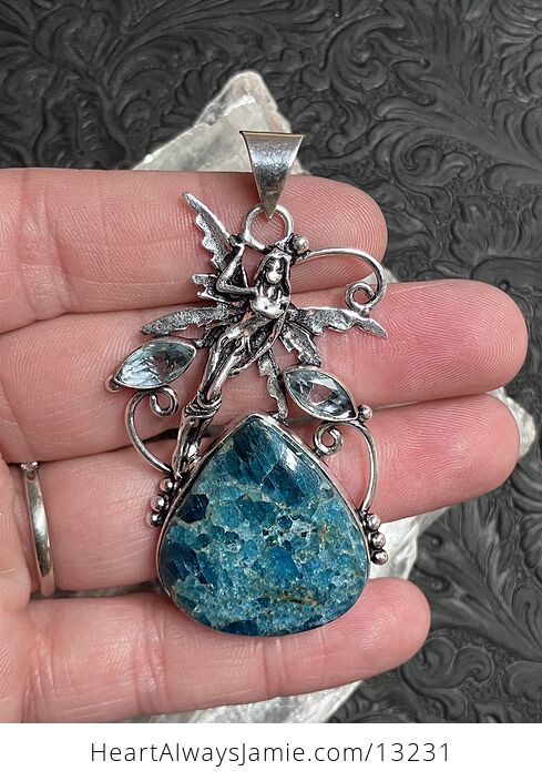 Blue Apatite Stone Fairy Crystal Jewelry Pendant - #VwW1lguex6g-1