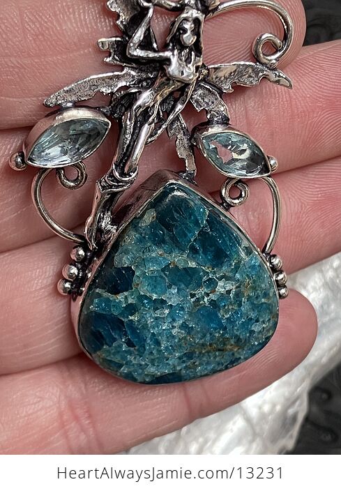 Blue Apatite Stone Fairy Crystal Jewelry Pendant - #VwW1lguex6g-6