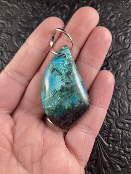Blue Black and Green Natural Chrysocolla Stone Jewelry Pendant #2HoPwPLIqRg