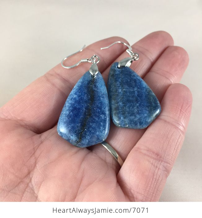 Blue Calcite Agate Stone Jewelry Earrings - #IMOEBoH7MVk-2