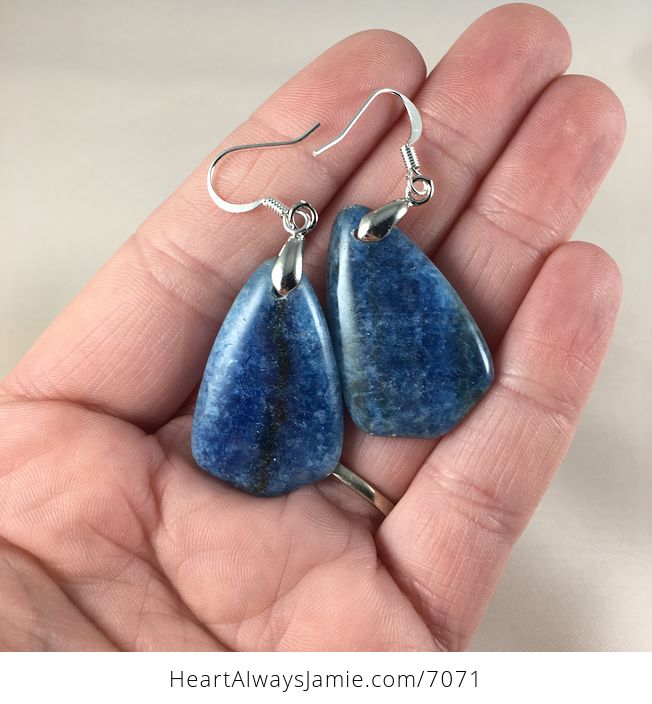 Blue Calcite Agate Stone Jewelry Earrings - #IMOEBoH7MVk-1