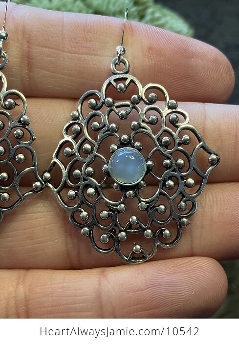 Blue Chalcedony Stone Jewelry Crystal Earrings - #w2RwfEiVWBE-4