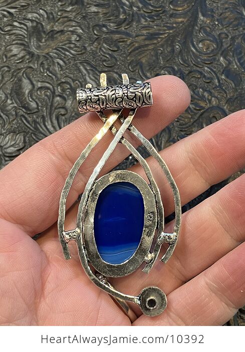 Blue Color Treated Agate Stone Jewelry Crystal Pendant - #ruq0pK2aCVk-4