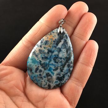 Blue Crazy Lace Agate Stone Jewelry Pendant #Psui7ZK0oK4