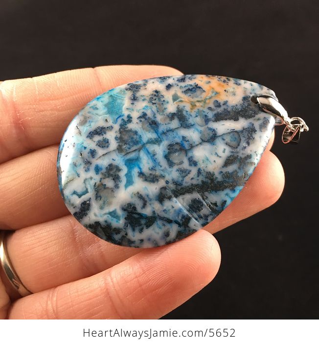 Blue Crazy Lace Agate Stone Jewelry Pendant - #Psui7ZK0oK4-3