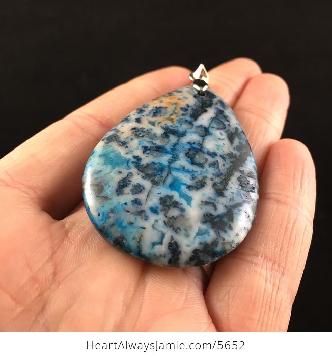 Blue Crazy Lace Agate Stone Jewelry Pendant - #Psui7ZK0oK4-2
