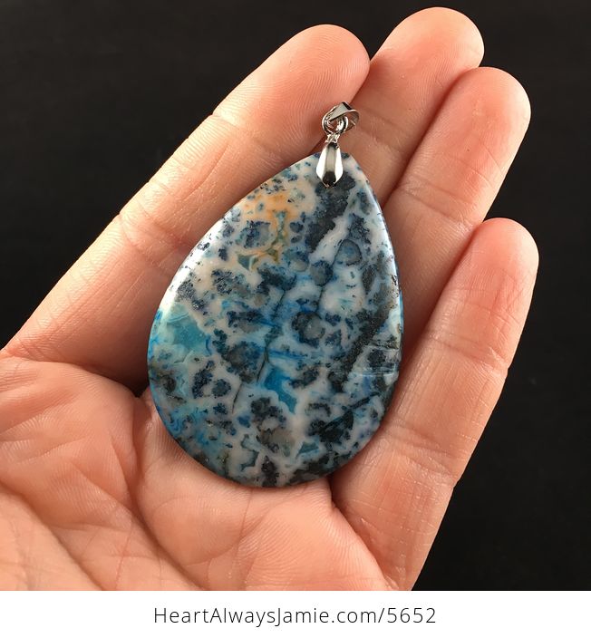 Blue Crazy Lace Agate Stone Jewelry Pendant - #Psui7ZK0oK4-1