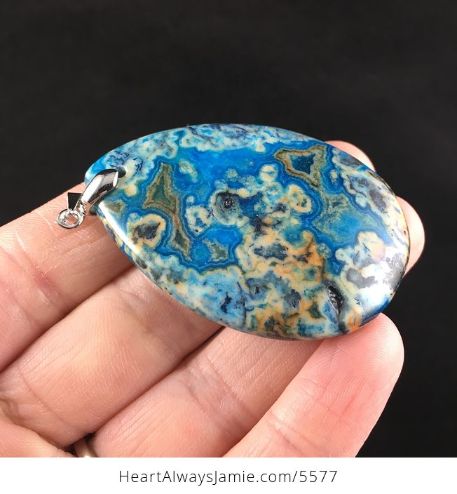 Blue Crazy Lace Agate Stone Jewelry Pendant - #vzzzI5g9d30-4