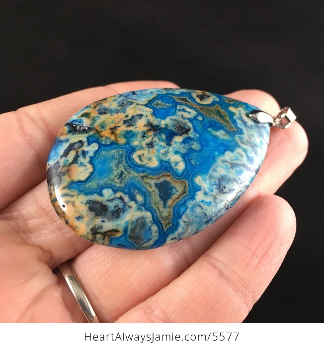 Blue Crazy Lace Agate Stone Jewelry Pendant - #vzzzI5g9d30-3