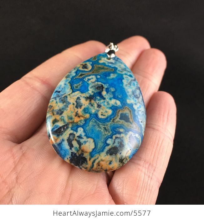 Blue Crazy Lace Agate Stone Jewelry Pendant - #vzzzI5g9d30-2