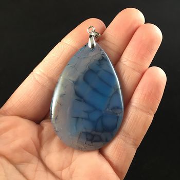 Blue Dragon Veins Agate Stone Jewelry Pendant #UIUr8832exk