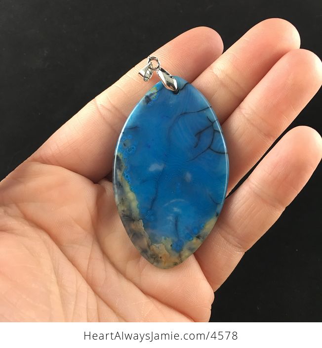 Blue Dragon Veins Agate Stone Jewelry Pendant - #G2Oj4S9ve0g-4